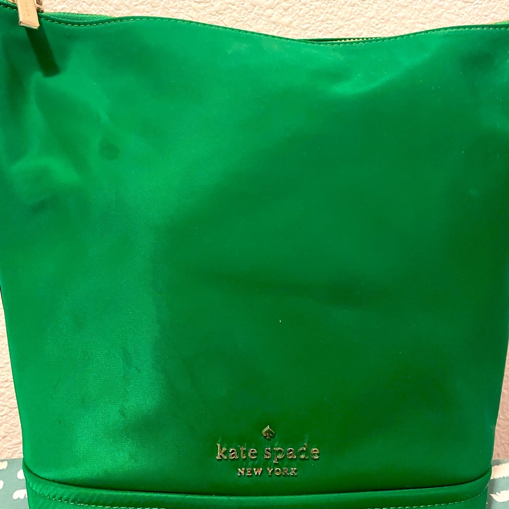 KATE SPADE Green Shoulder Bag with Gold Accents